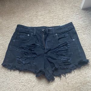 Black american eagle fringed shorts